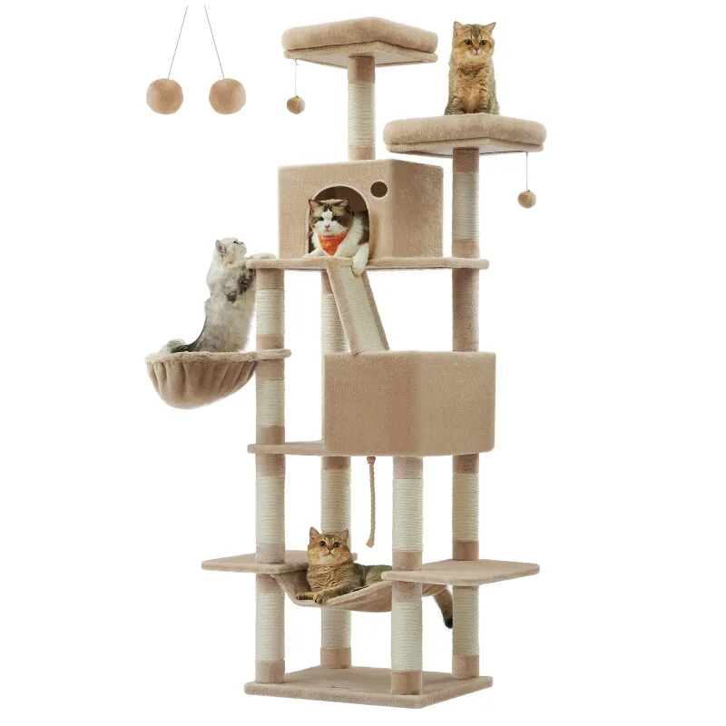 Katzenbaum XXL 206cm Kratzsäulen von Feandrea in Braun, Regular – Produktfoto