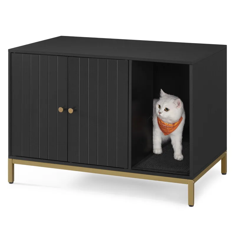 Katzenklo-Schrank Katzenhaus mit Kratzmatte schwarz de Feandrea en Regular – photo produit