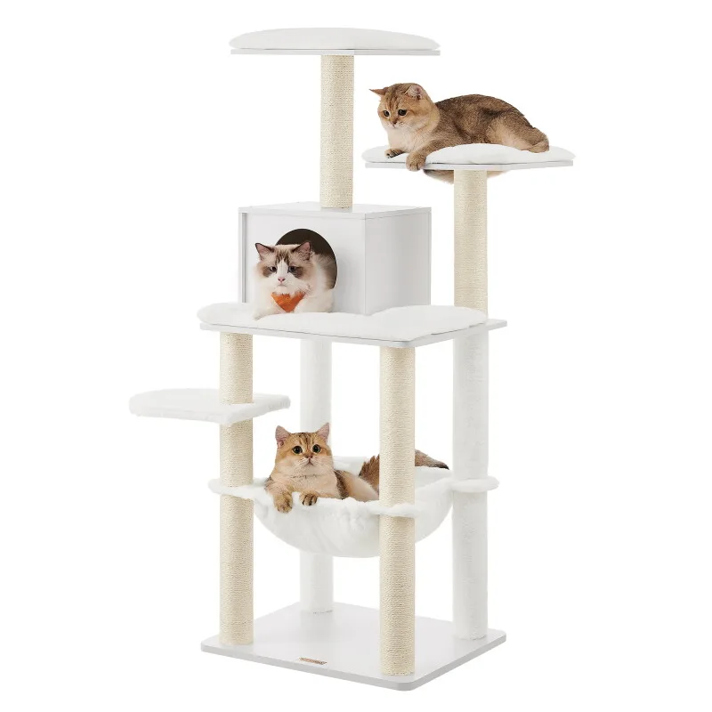 Katzenmöbel 138cm modern weiß von Feandrea in Regular – Produktfoto