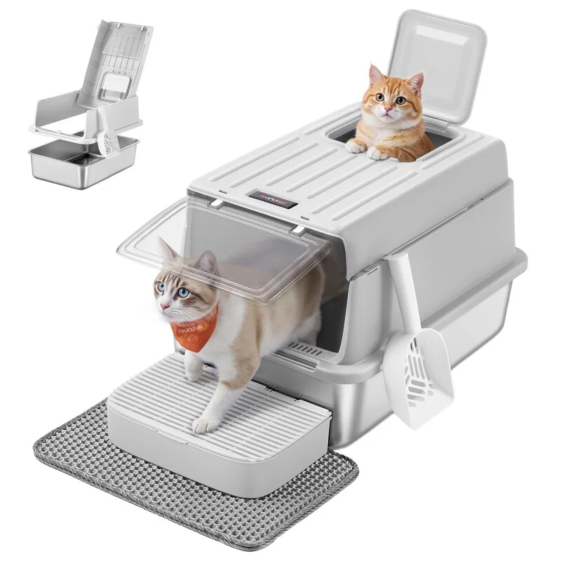 Katzentoilette, Edelstahl,hellgrau van Feandrea in Regular – productfoto