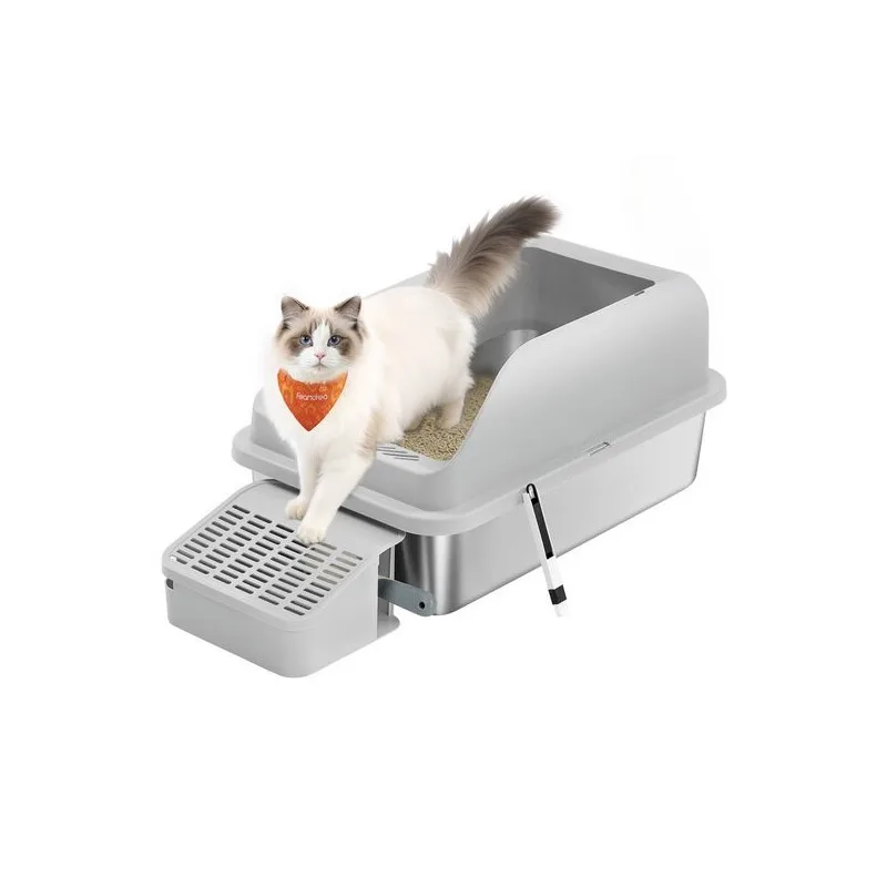 Katzentoilette, Edelstahl by Feandrea in Light grey, Regular – product photo