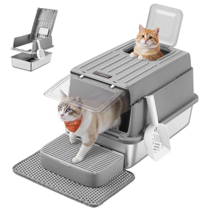 Katzentoilette, Edelstahl,taubengrau van Feandrea in Regular – productfoto