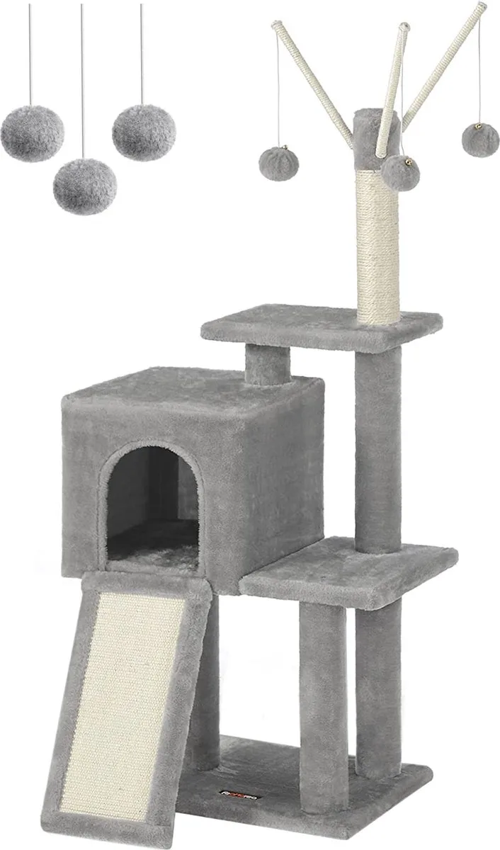 Krabpaal - Kattenboom 118cm - Kattenmand & Kattenspeeltjes de Feandrea en Gris – photo produit