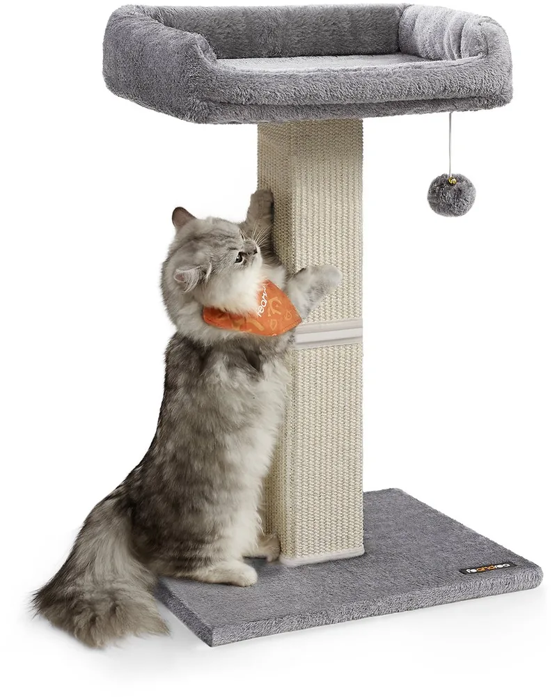 Krabpaal - Kattenboom - Pluche Platform - Krabstam met Speelbal de Feandrea en Gris clair – photo produit