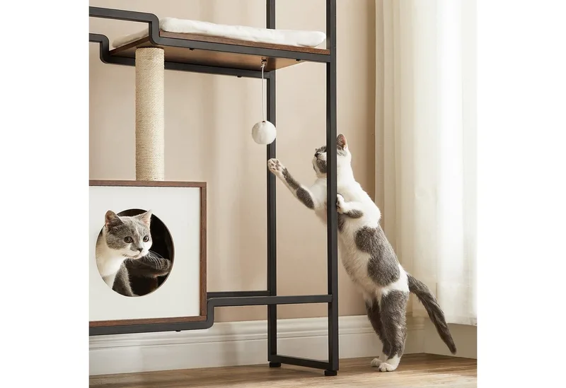 Krabpaal - Kattenboom - Voor Katten - Met Ligplateau - Stabiel Ontwerp by Feandrea in Brown – product photo 2 of 5