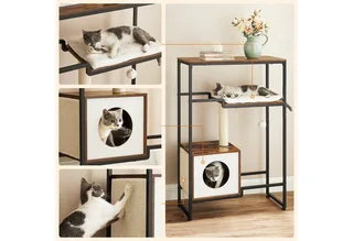 Krabpaal - Kattenboom - Voor Katten - Met Ligplateau - Stabiel Ontwerp by Feandrea in Brown – product photo 5 of 5