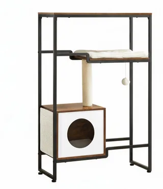 Krabpaal - Kattenboom - Voor Katten - Met Ligplateau - Stabiel Ontwerp by Feandrea in Brown – product photo 1 of 5