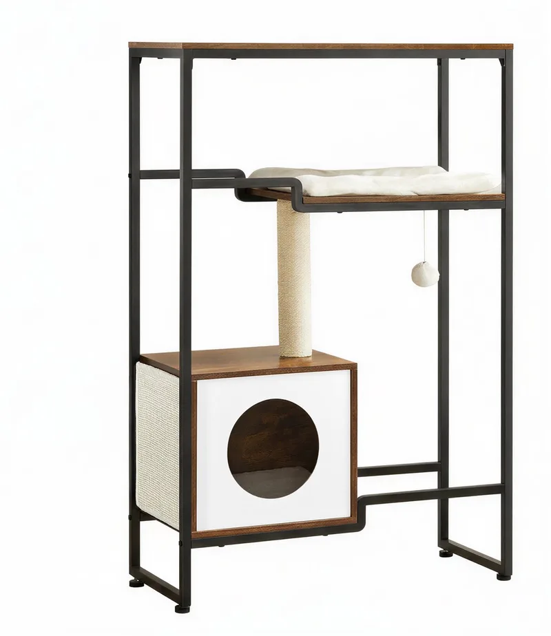 Krabpaal - Kattenboom - Voor Katten - Met Ligplateau - Stabiel Ontwerp by Feandrea in Brown – product photo 1 of 5