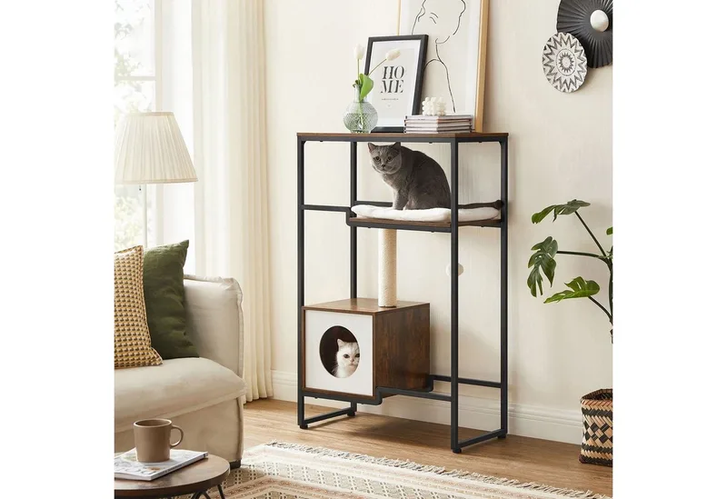 Krabpaal - Kattenboom - Voor Katten - Met Ligplateau - Stabiel Ontwerp by Feandrea in Brown – product photo 4 of 5