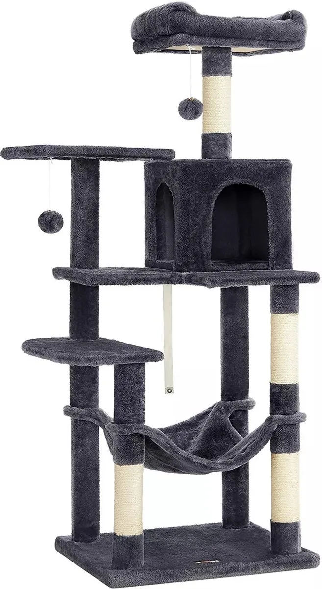 Krabpaal - Krabpaal Voor Katten - Kattenpaal - Kattenboom - Kattenmeubel - Krappaal - 143 CM - Zwart by Feandrea in Blue – product photo