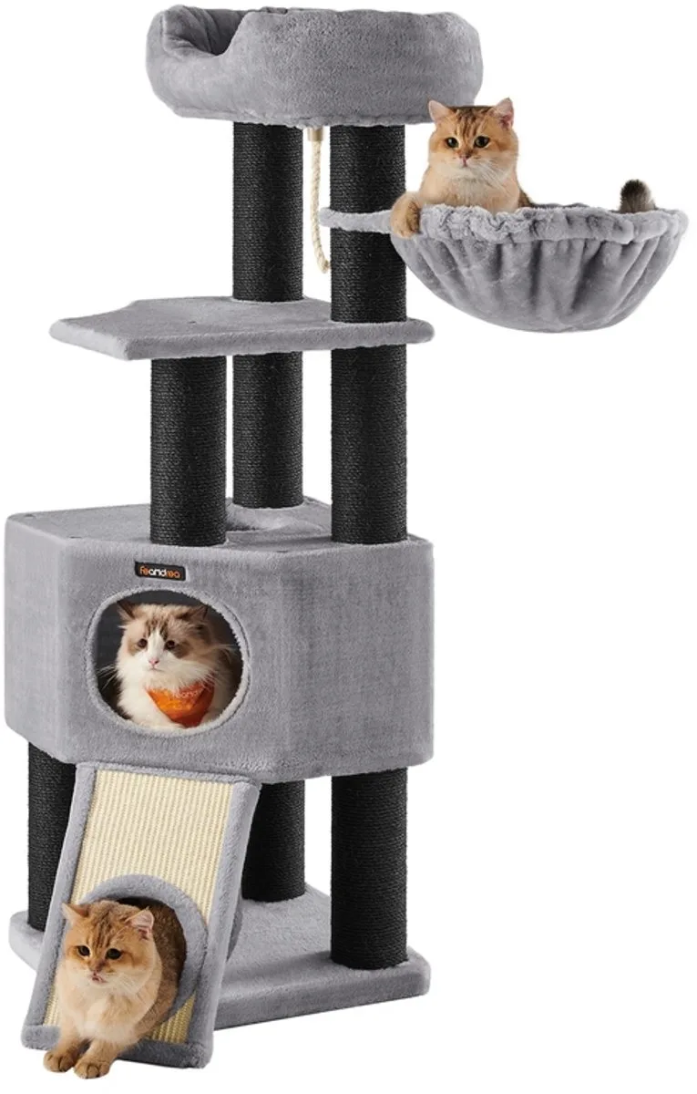 Krabpaal met dikke stammen – 141 cm – Lichtgrijs-zwart by Feandrea in Grey – product photo