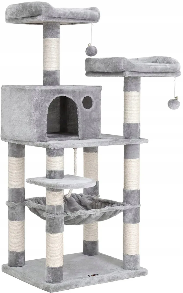 Krabpaal met Ligplekken en Hangmat - 101-160 cm Hoog von Feandrea in Grau – Produktfoto