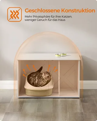 Katzenklo Schrank weiß von Feandrea in Grijsbruin – Produktfoto 3 von 5