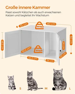Katzenklo Schrank weiß von Feandrea in Grijsbruin – Produktfoto 5 von 5