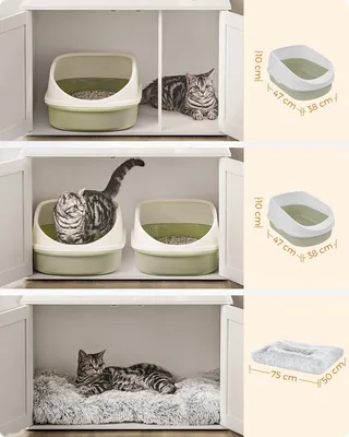 Katzenklo Schrank weiß von Feandrea in Grijsbruin – Produktfoto 4 von 5