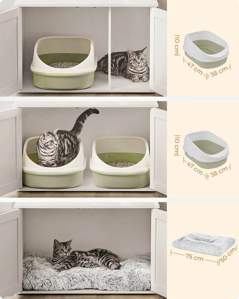 Katzenklo Schrank weiß von Feandrea in Grijsbruin – Produktfoto 4 von 5