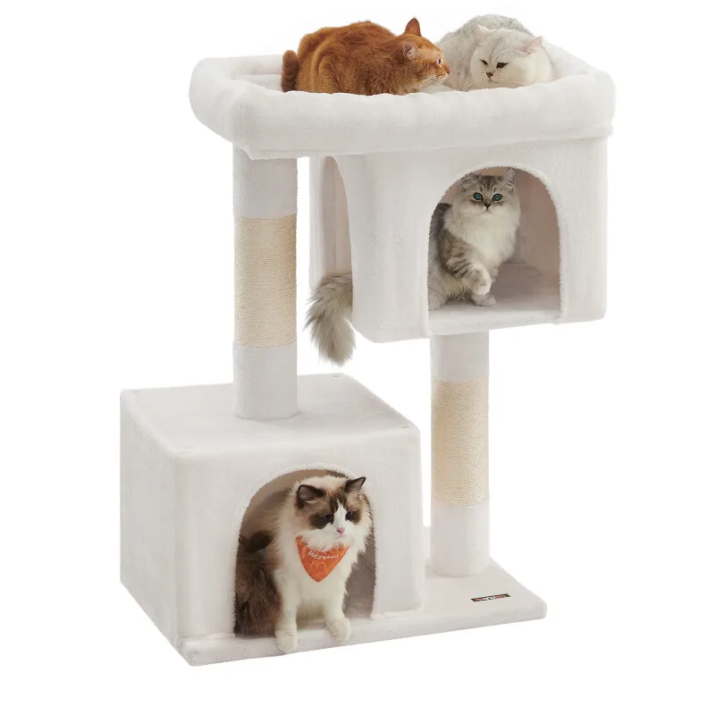 Kratzbaum 101cm große Plattform by Feandrea in White, Regular – product photo
