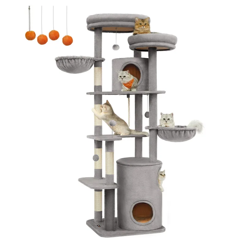 Kratzbaum 196cm mit Katzenturm warme Kissen by Feandrea in Regular – product photo