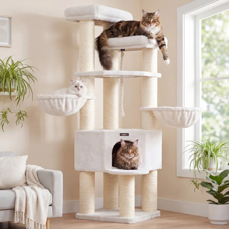 Kratzbaum für große katzen mit dicken Säulen från Feandrea i Regular – produktbild