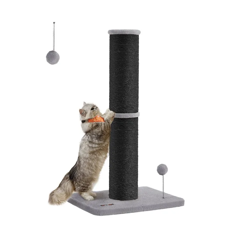 Kratzbaum Kratzsäule mit Plüschball und Glocke by Feandrea in Black, Regular – product photo