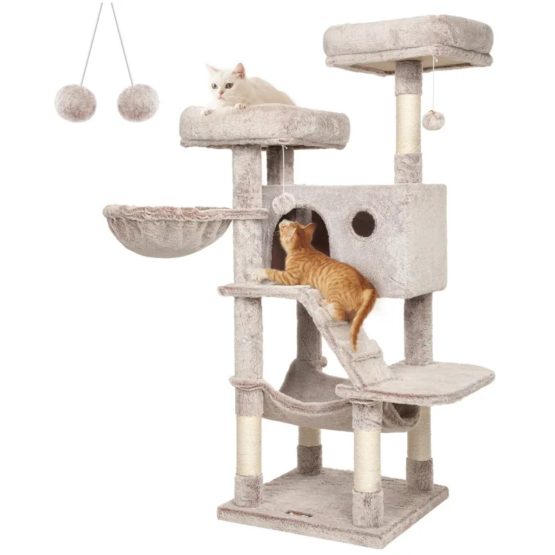 Kratzbaum mit weichem Bezug by Feandrea in Hellbraun, Regular – product photo