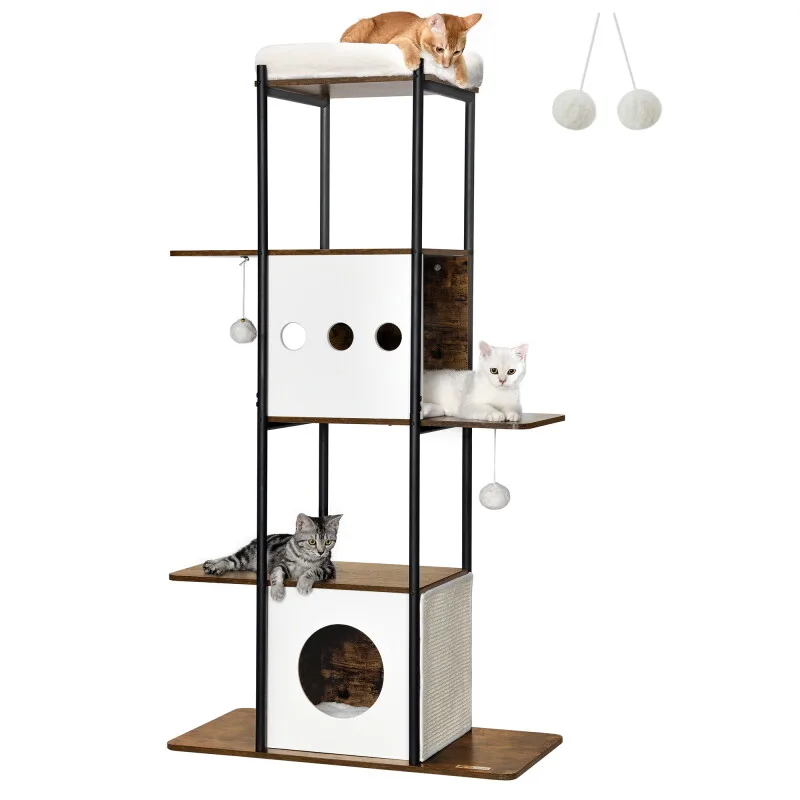 Kratzbaum modern Katzenturm från Feandrea i Brun, Regular – produktbild
