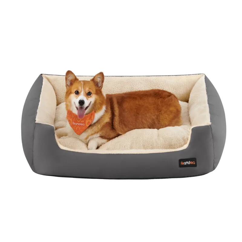 L-XL Hundebett, mit Wendekissen L fra Feandrea i Grå, Regular – produktbillede