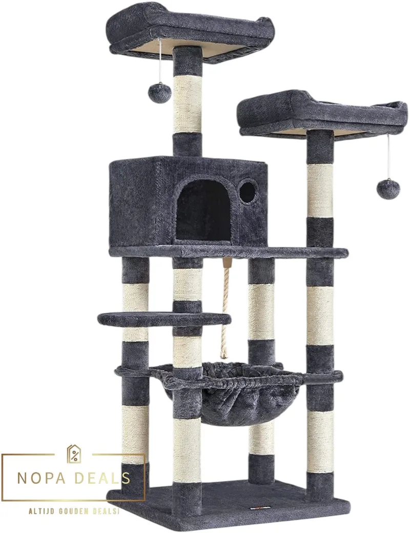 Luxe Krabpaal 143 cm – Het Ultieme Kattenparadijs (Donkergrijs) de Feandrea en Anthracite, Gris – photo produit