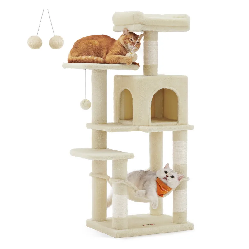 M Kratzbaum mit Hängematte und 1 Höhle 112 cm van Feandrea in Beige, Regular – productfoto