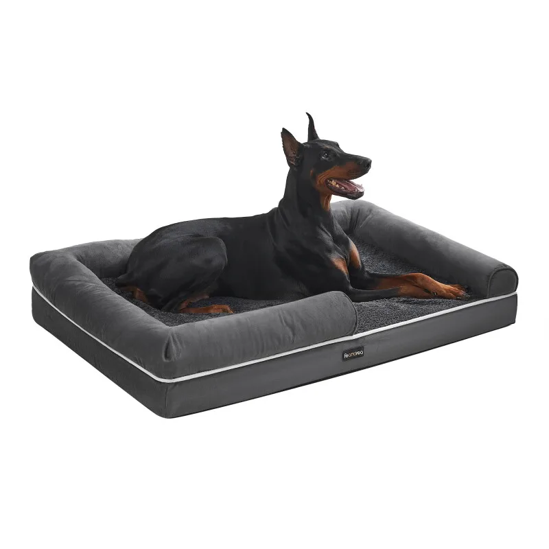 Orthopädisches Hundebett, Hundekissen, erhöhte Ränder, abnehmbar und waschbar XXL de Feandrea en Schiefergrau, Regular – photo produit