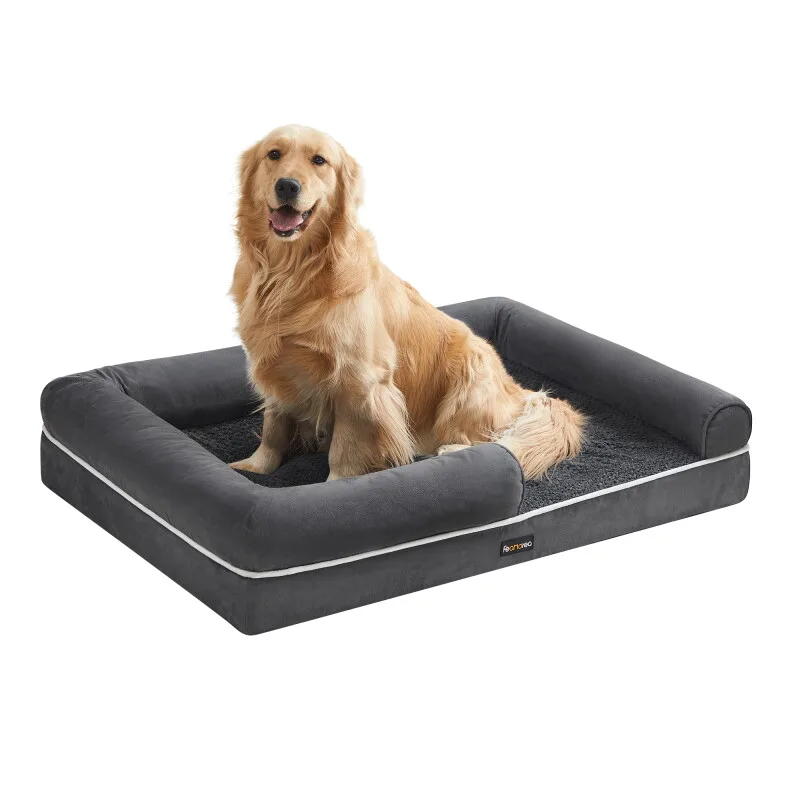 Orthopädisches Hundebett, Hundekissen, erhöhte Ränder, abnehmbar und waschbar XL by Feandrea in Schiefergrau, Regular – product photo