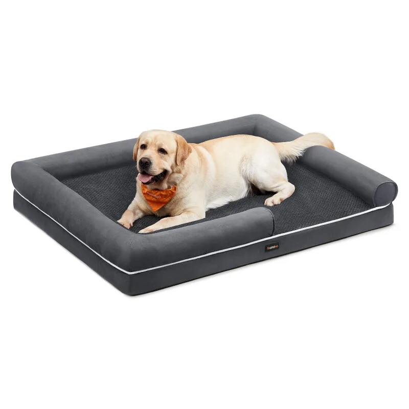 Orthopädisches Hundebett, Hundekissen, erhöhte Ränder, abnehmbar und waschbar XXXL by Feandrea in Schiefergrau, Regular – product photo