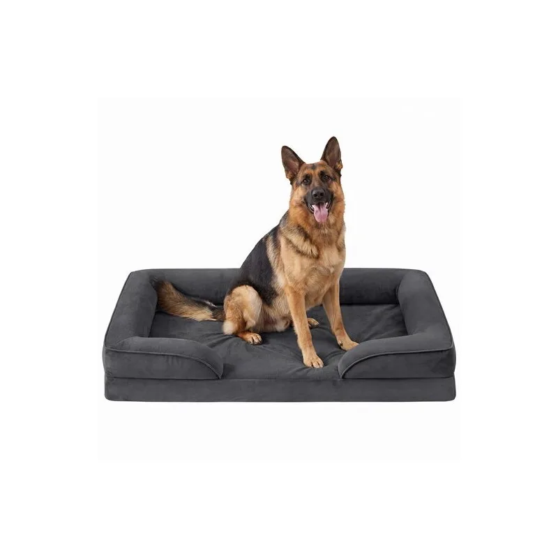 Orthopädisches Hundebett M-XXXL, abnehmbarer Bezug, erhöhte Ränder, rutschfest XXXL de Feandrea en Regular – photo produit