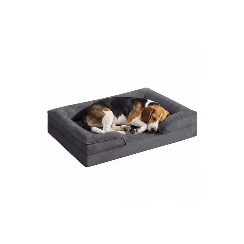 Orthopädisches Hundebett M-XXXL, abnehmbarer Bezug, erhöhte Ränder, rutschfest L de Feandrea en Regular – photo produit