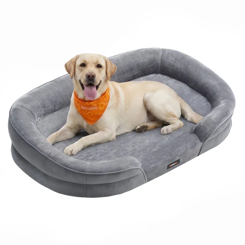 Orthopedisch Hondenbed - Voor Middelgrote Honden - Comfortabel Ligbed von Feandrea in Hellgrau – Produktfoto