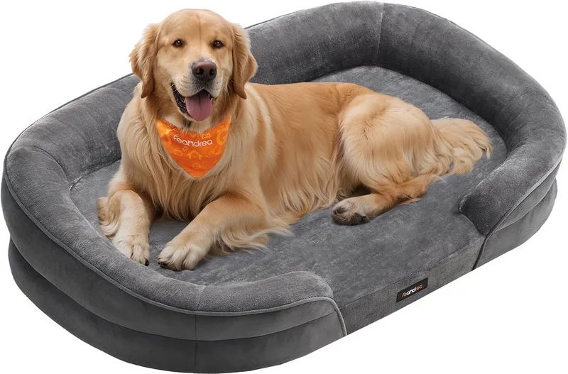 Orthopedisch Hondenbed - Voor Middelgrote Honden - Comfortabel Ligoppervlak by Feandrea in Leigrijs – product photo