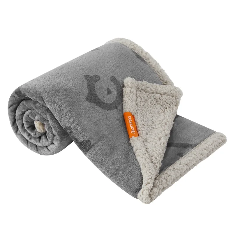 Wasserdichte Hundedecke Sherpa Fleece Grau L von Feandrea in Regular – Produktfoto