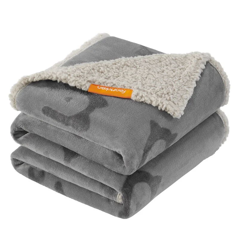 Wasserdichte Hundedecke Sherpa Fleece Grau XL von Feandrea in Regular – Produktfoto