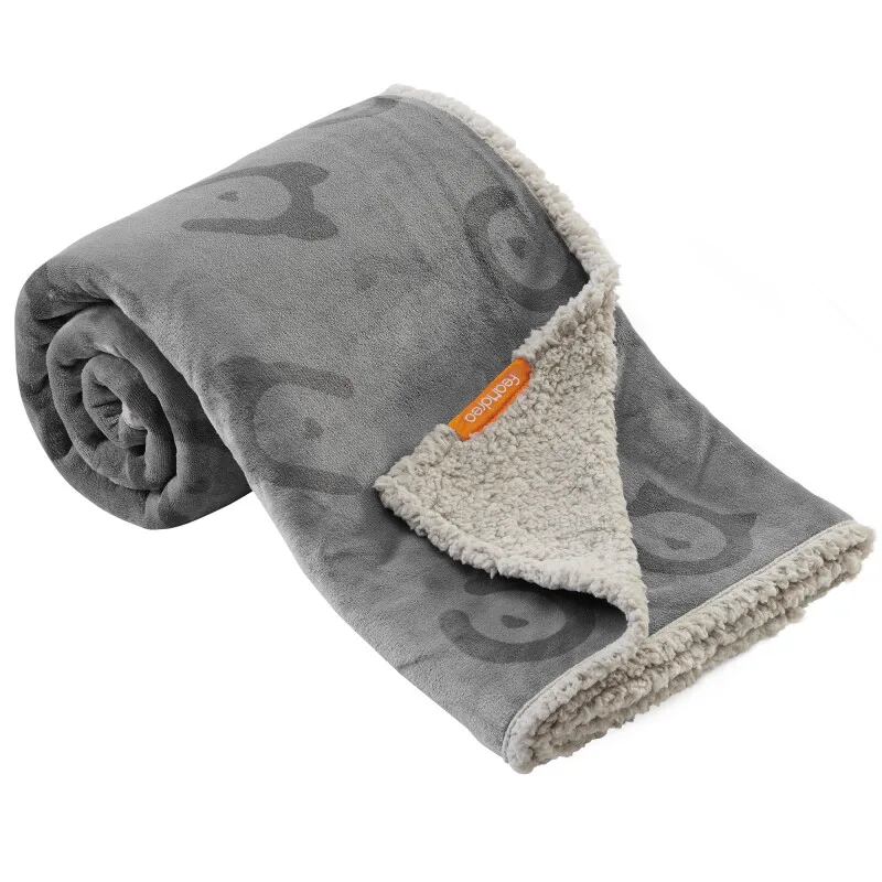 Wasserdichte Hundedecke Sherpa Fleece Grau XXL von Feandrea in Regular – Produktfoto