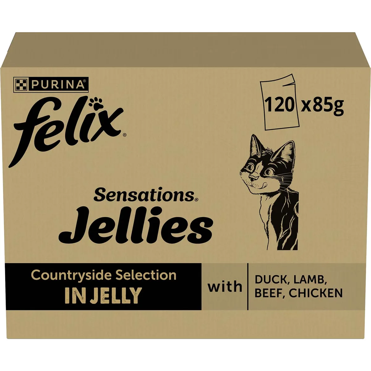 120x85g Variatie v/h Land Felix "Sensations" Maaltijdzakjes Kattenvoer by Felix – product photo