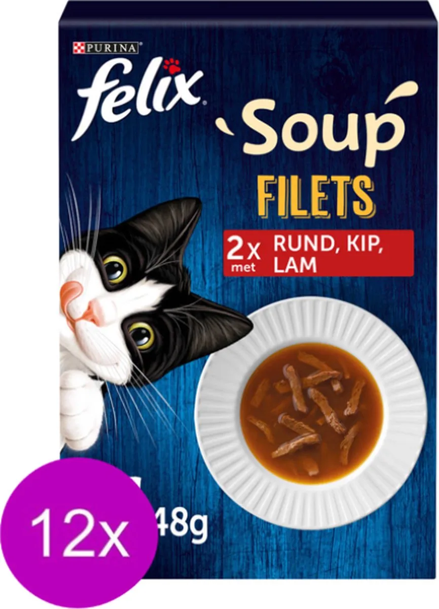 12x Felix - Farm Selectie - Kattensoep - 6x48g van Felix – productfoto