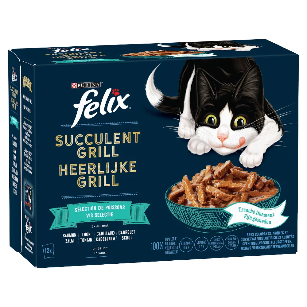 12x80g Smaakvariatie uit het Water Felix Heerlijke Reepjes Kattenvoer by Felix – product photo