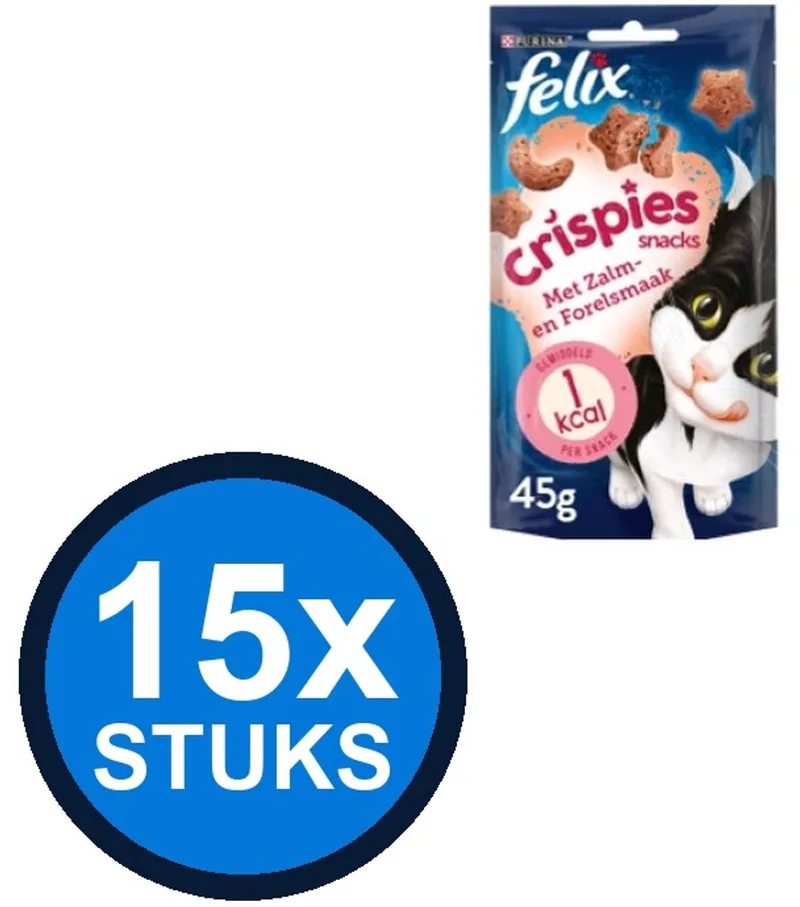15x Felix - Crispies Zalm & Forel - Kattensnacks - 45 g by Felix – product photo