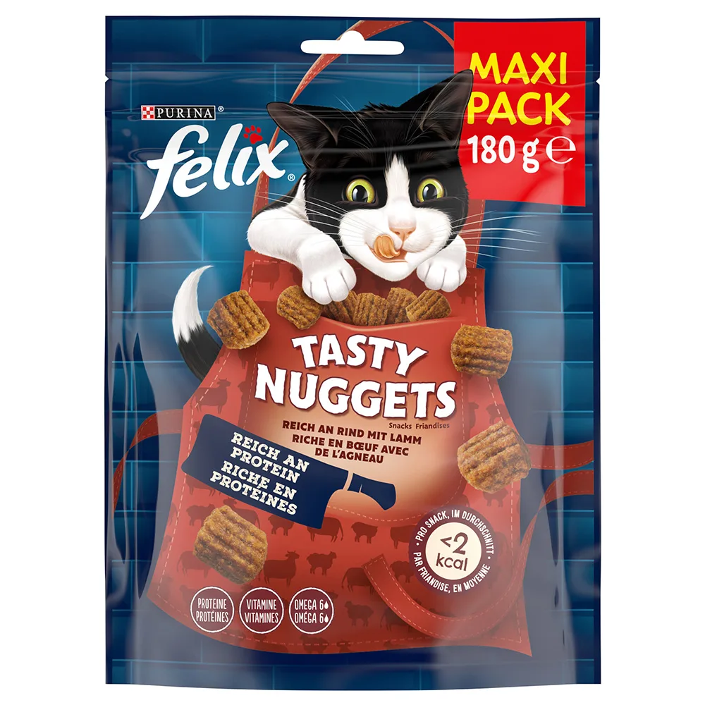 180g Felix Tasty Nuggets Rind und Lamm Katzensnacks by Felix – product photo