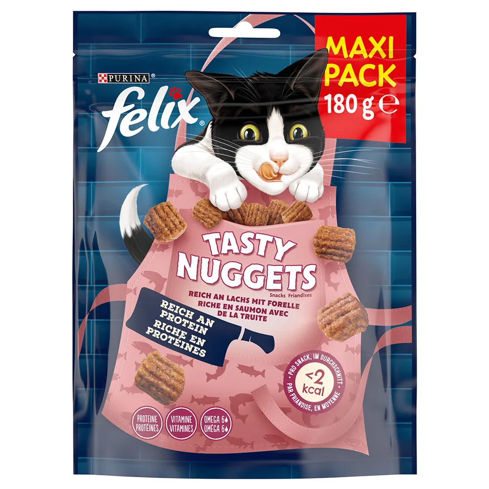 180g Felix Tasty Nuggets Zalm en Forel Kattensnacks by Felix – product photo