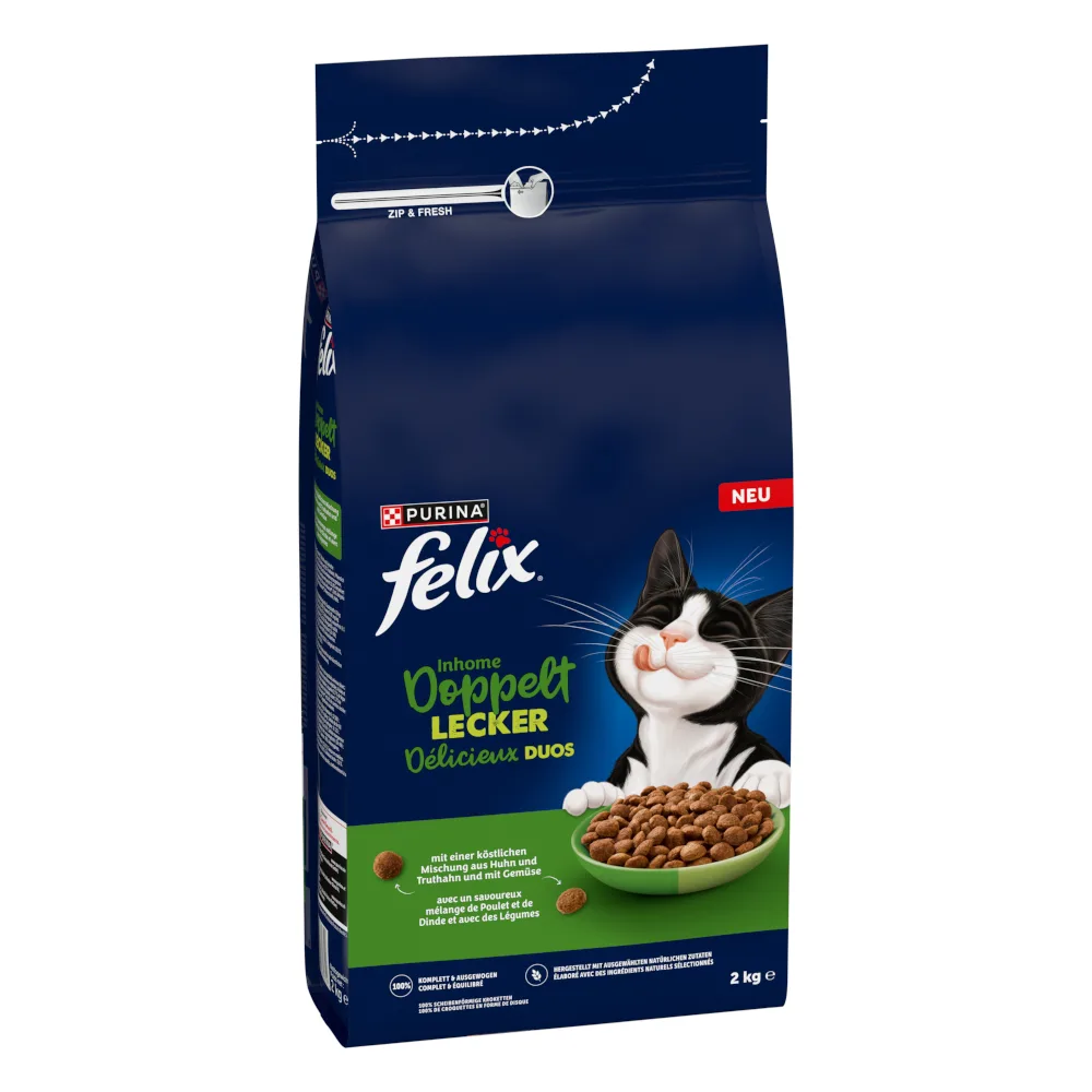 2 kg Felix Doubly Delicious Inhome Gevogelte Kattenvoer droog van Felix – productfoto