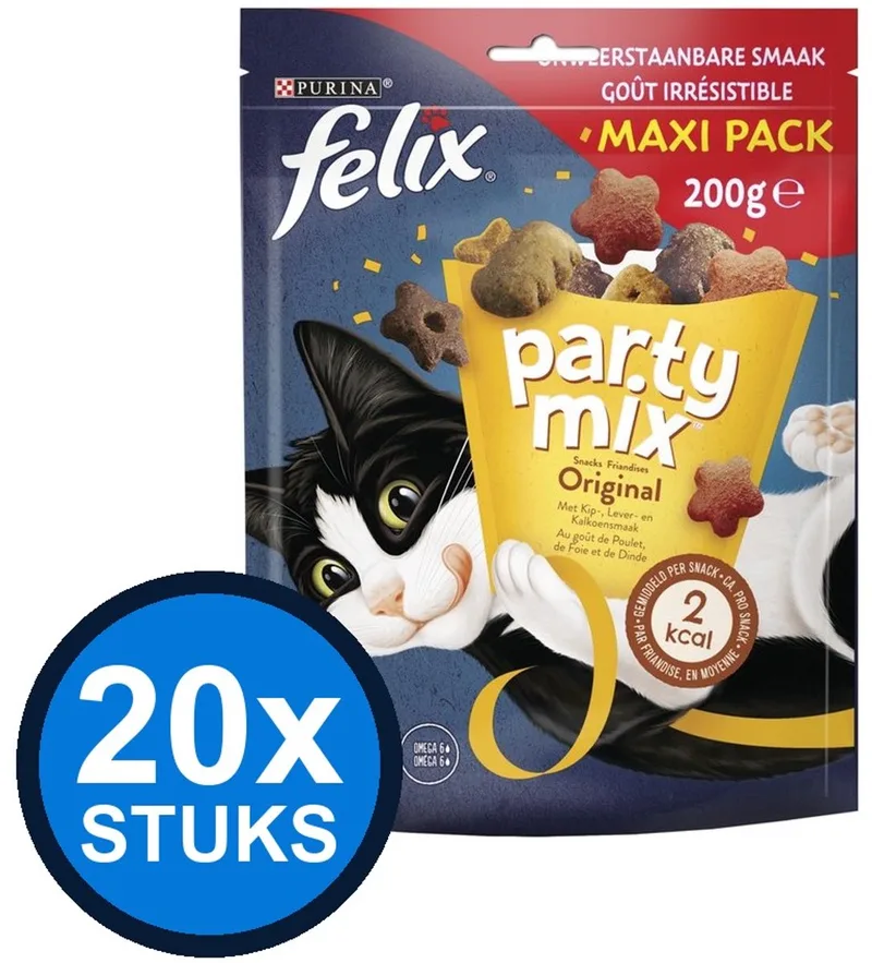 20x Felix - Partymix Original Mix - Kattensnacks - 200 g von Felix – Produktfoto