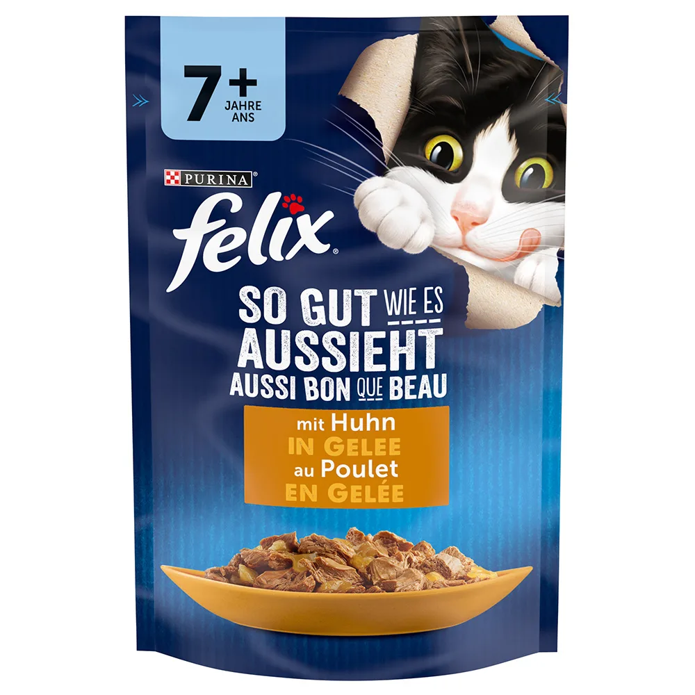 26x 85g Felix "As Good As It Looks" Senior Zakjes Kip Kattenvoer Nat by Felix – product photo