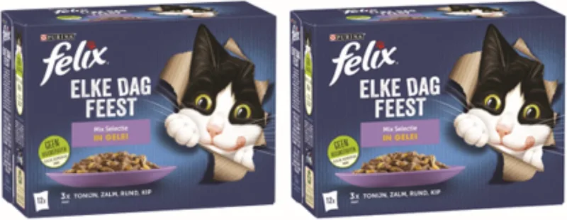2x Felix - Elke Dag Feest Mix Selectie in Gelei - Kattenvoer Natvoer - 12x85g by Felix – product photo