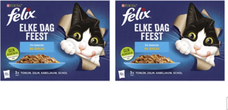 2x Felix - Elke Dag Feest Vis Selectie in Gelei - Kattenvoer Natvoer - 12x85g von Felix – Produktfoto